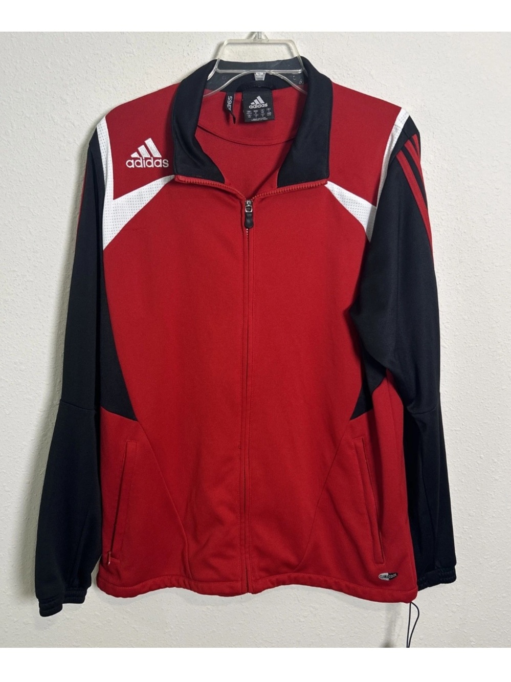 Vintage Adidas Clima365 Full Zip Red Soccer Warm Up Practice Jacket Men’s Medium